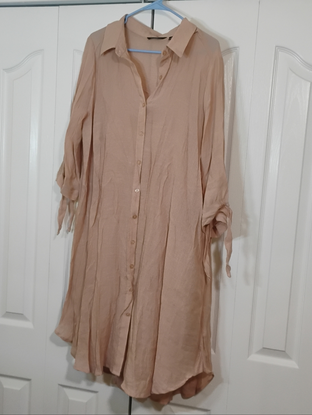 Mlle Gabrielle Blush-Taupe Button Front Top